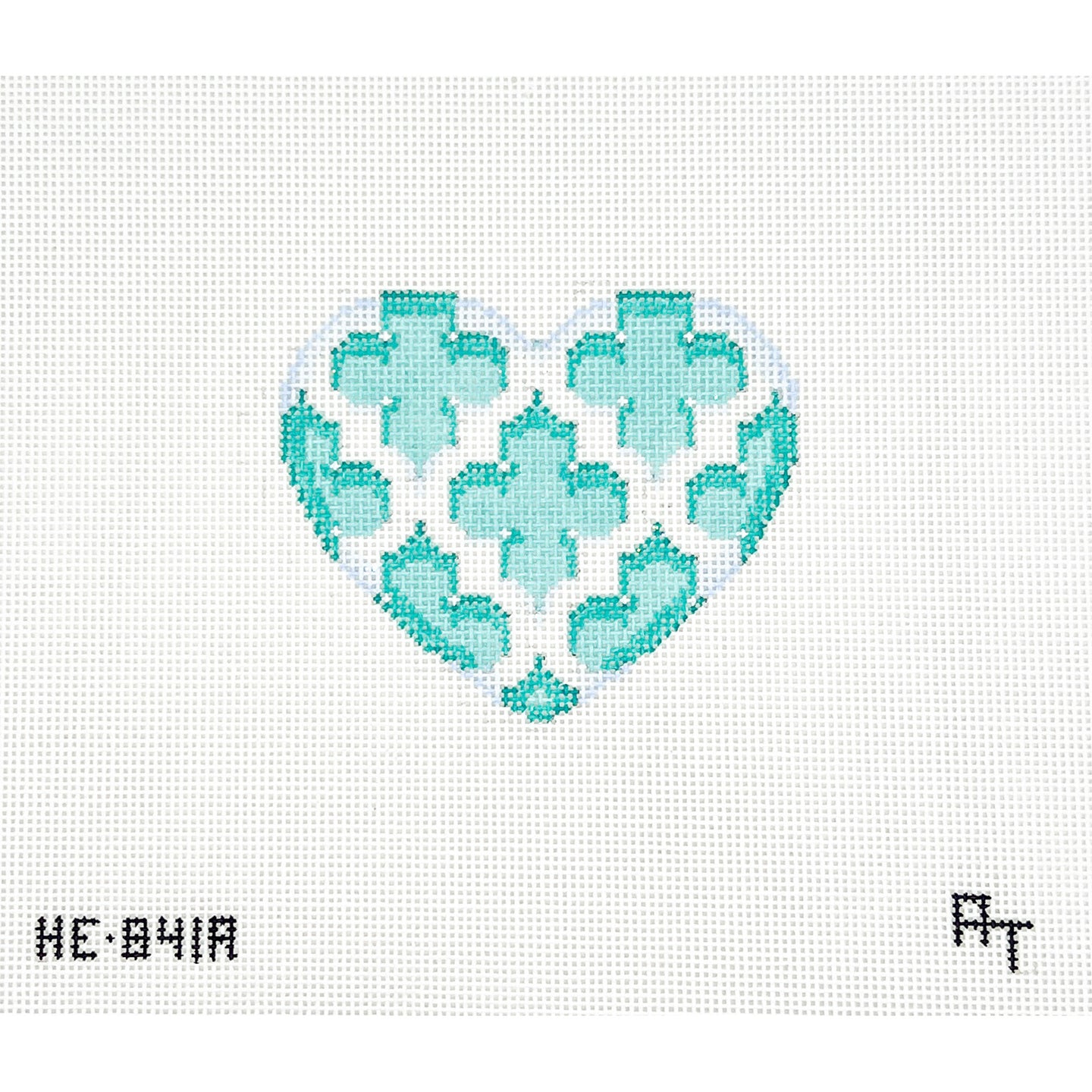 Turquoise Quatrefoil Heart
